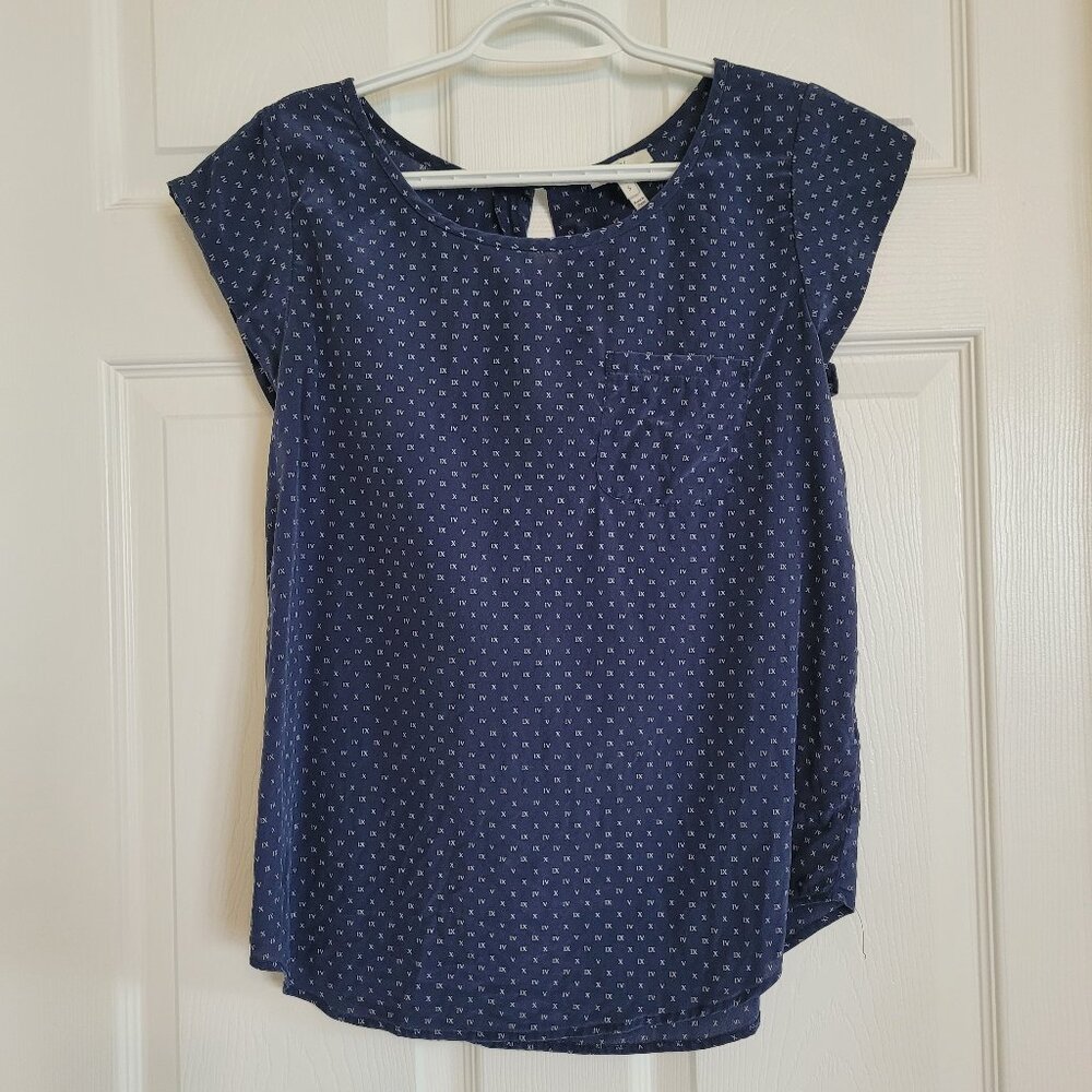 Gorgeous 100% Silk Roman Numeral Office Work Professional Blouse